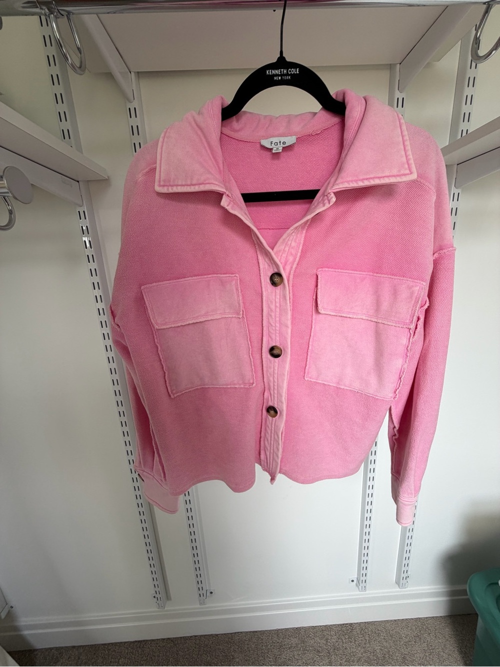Fate Bubblegum Pink Button-Front shacket